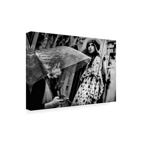 Tatsuo Suzuki 'Glancing At An Umbrella' Canvas Art,16x24